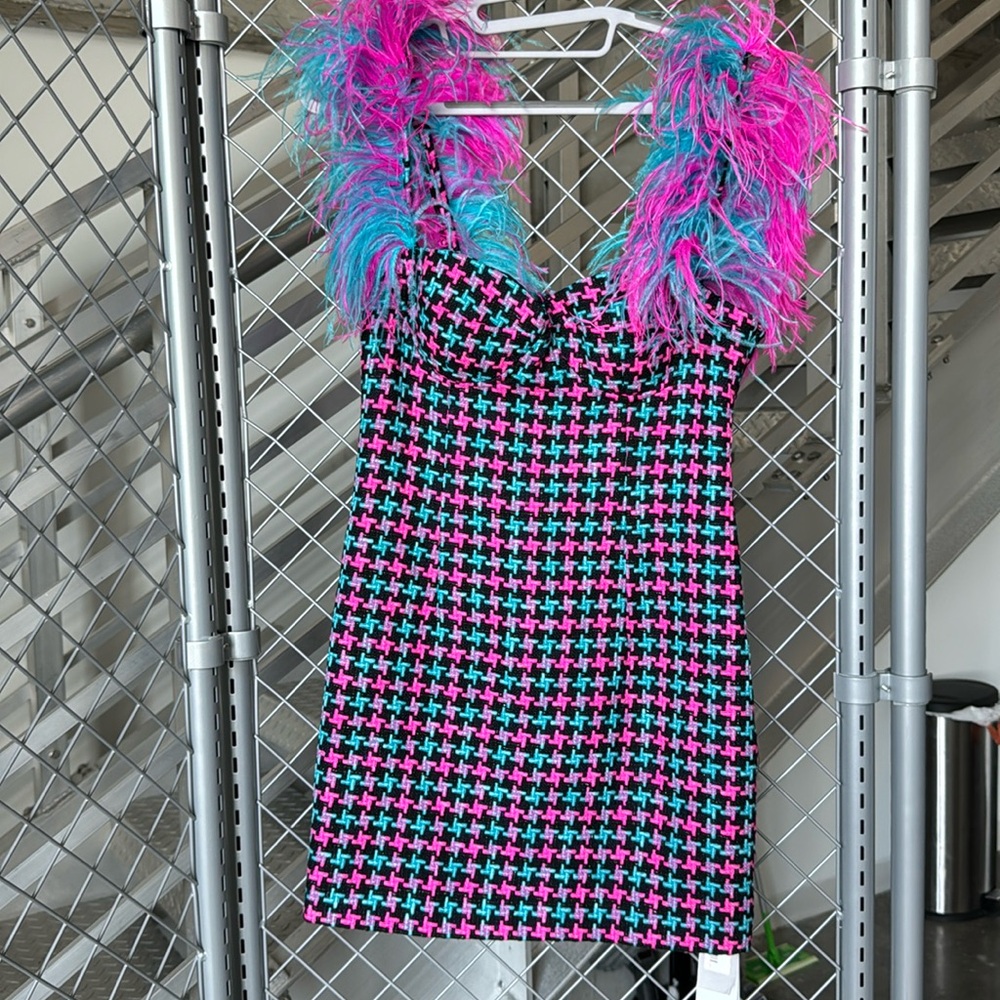 BNWT AREA NYC fur dress